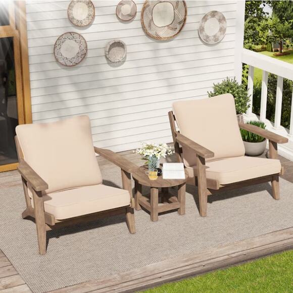 Crestlive Outdoor Chair Cushion, 25"x24", Beige, Water-Resistant Removable Cover - Picture 3 of 4